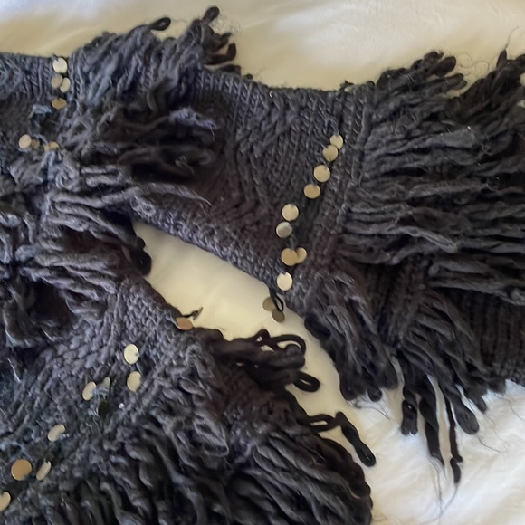 Jens pirate bootie fringe coat/cardigan in black - Picture 5 of 15